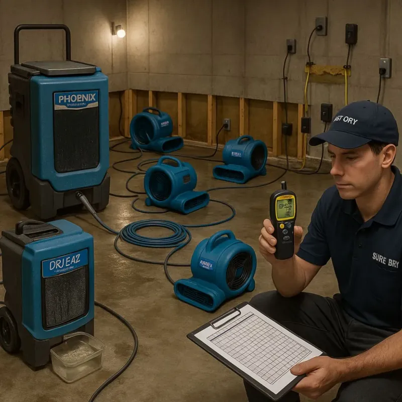 Structural Drying and Dehumidification process in Davisboro, GA
